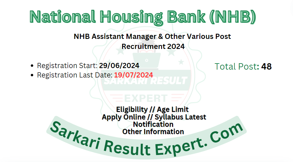 National Housing Bank (NHB) Bank Assistant Manager Scale I & Other Post Recruitment 2024